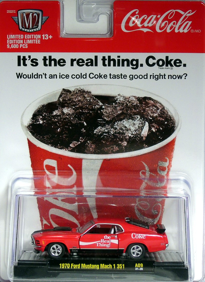M2 Machines Coca Cola Release A09 1970 Ford Mustang Mach 1 351